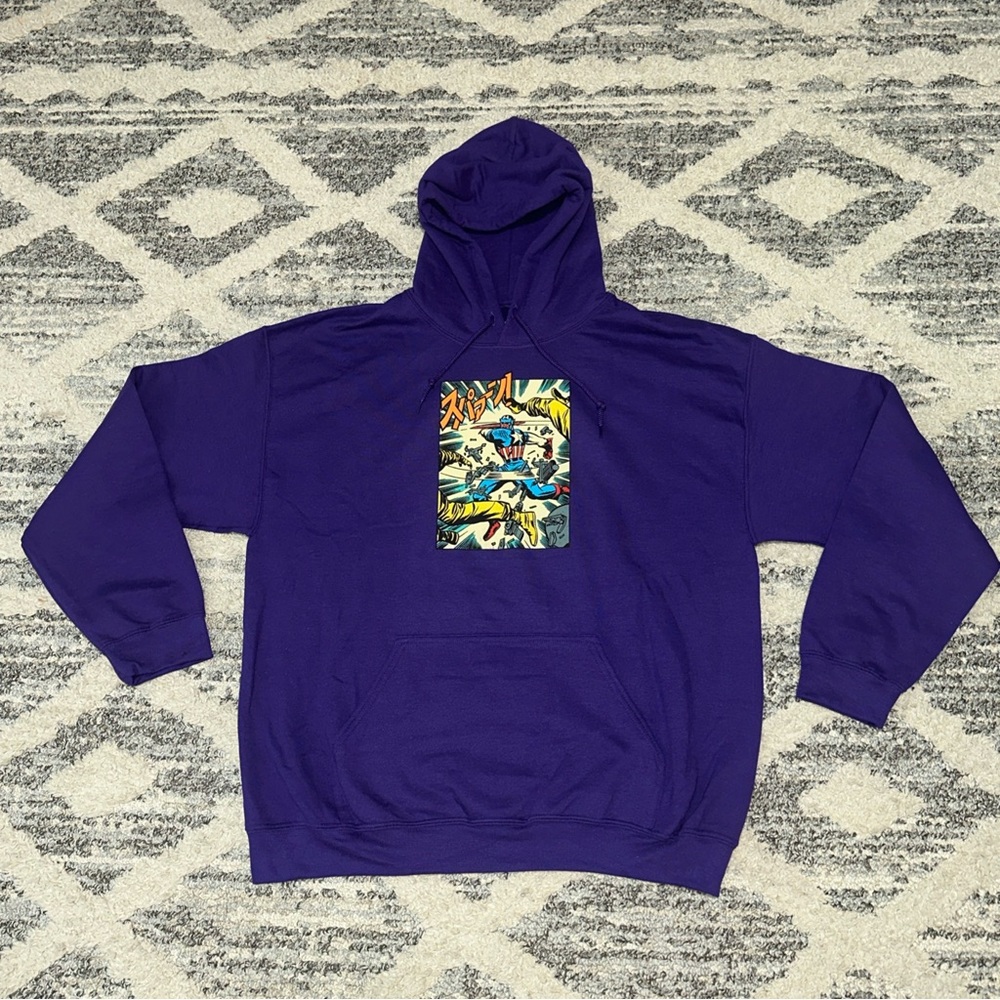Marvel Captain America Hoodie Purple Men’s Large NWOT